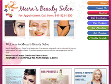 Tablet Screenshot of meerasbeautysalon.com